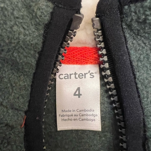 Carter's Green Fleece Zip-Up Sweater - Picture 3 of 7